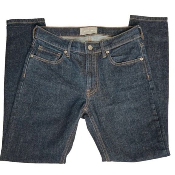 Everlane High Rise Skinny Cotton Dark Indigo Wash‎ Regular Denim Jeans Size 27 - Picture 4 of 9